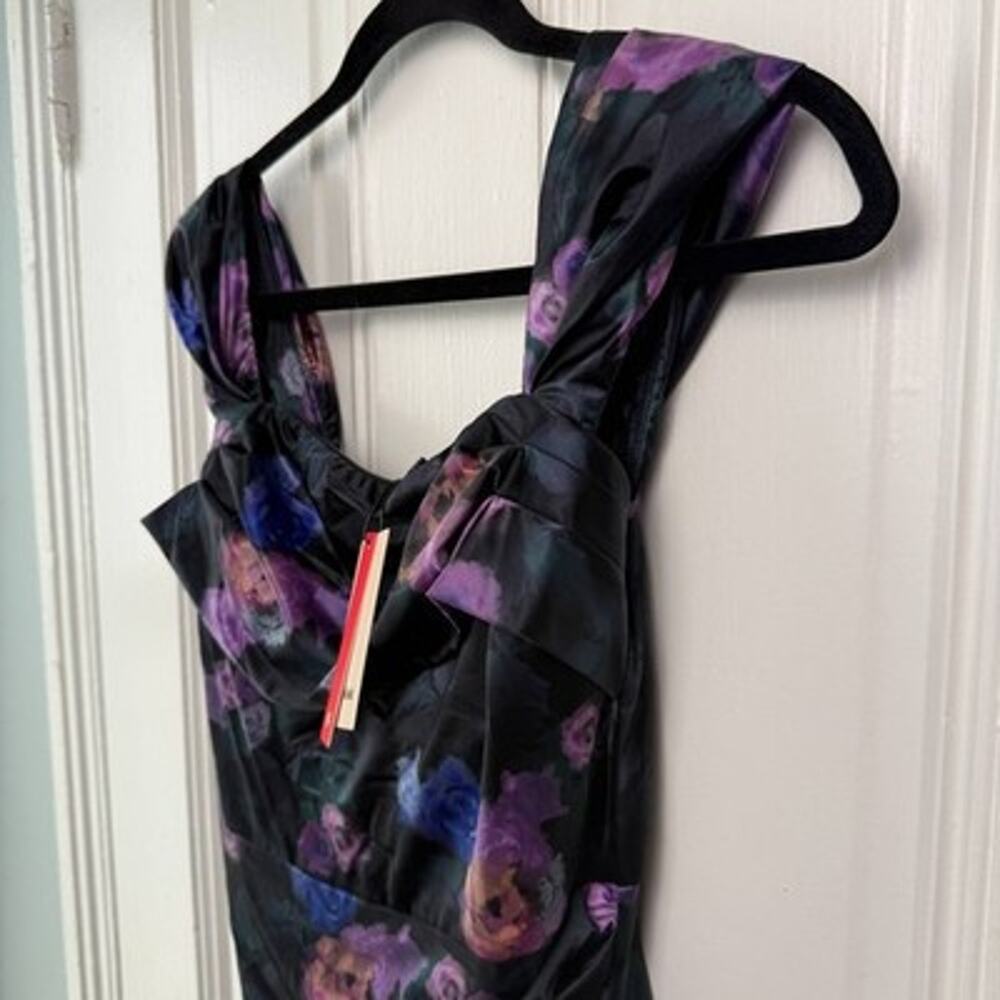 Popilush Maxi Dress Womens Medium Purple Floral Cocktail Built-in Support NWT - Picture 2 of 16